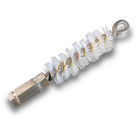 Brosse à tube PRO NYLON Ø 25 mm  Raccord M12175 femelle  Ame en acier torsadé  Nettoyage brossage tube et canalisation  Kibros 41SCN25