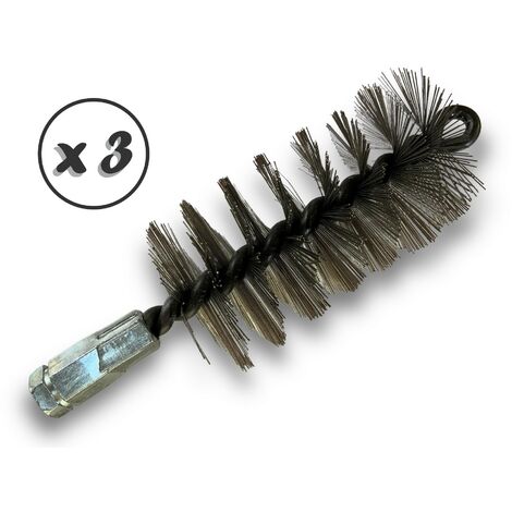Lot de 3 Brosses à tube PRO INOX Ø 55 mm Raccord M12175 femelle Ame en acier torsadé Nettoyage brossage tube et canalisation Kibros 41SCI55x3