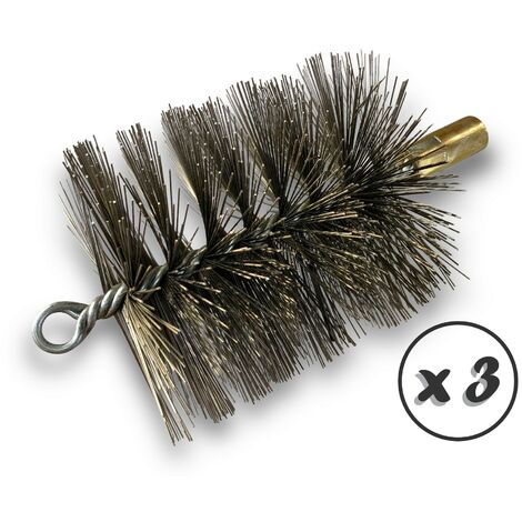 Lot de 3 Brosses à tube PRO INOX Ø 90 mm Raccord M12175 femelle Ame en acier torsadé Nettoyage brossage tube et canalisation Kibros 41SCI90x3