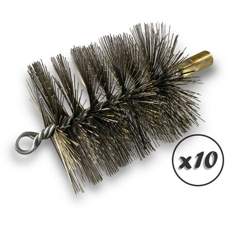 Lot de 10 Brosses à tube PRO INOX Ø 100 mm Raccord M12175 femelle Ame en acier torsadé Nettoyage brossage tube et canalisation Kibros 41SCI100x10