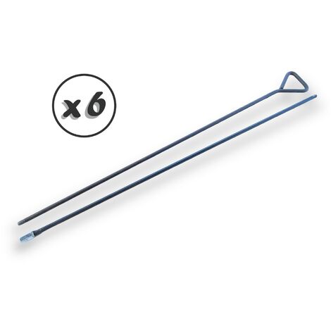 Lot de 6 ensembles tringle acier rond 100 mm avec rallonge acier rond 100 mm pour brosses à tube Kibros Raccord fileté M12175 mâle Kibros 4TMMMRx6