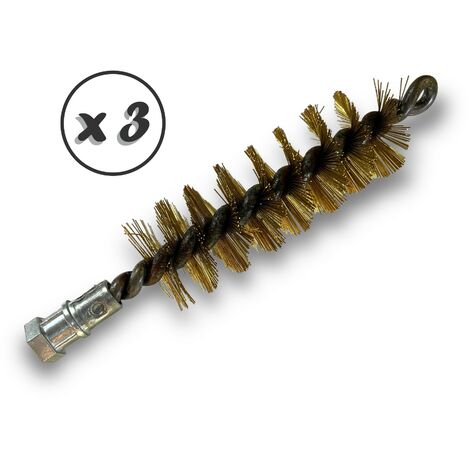 Lot de 3 Brosses à tube PRO LAITON Ø 35 mm  Raccord M12175 femelle  Ame en acier torsadé  Nettoyage brossage tube et canalisation  Kibros 41SCL35x3 (1/5)