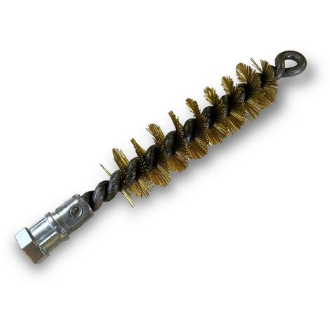 Brosse à tube PRO LAITON Ø 25 mm  Raccord M12175 femelle  Ame en acier torsadé  Nettoyage brossage tube et canalisation  Kibros 41SCL25 (1/5)