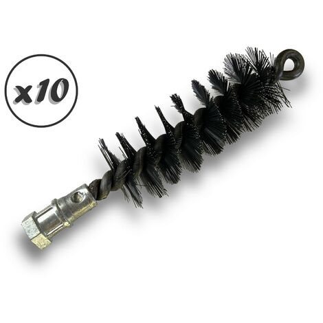 Lot de 10 Brosses à tube PRO ACIER Ø 40 mm Raccord M12175 femelle Ame en acier torsadé Nettoyage brossage tube et canalisation Kibros 41SCA40x10