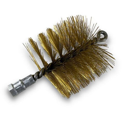 Brosse à tube PRO LAITON Ø 110 mm  Raccord M12175 femelle  Ame en acier torsadé  Nettoyage brossage tube et canalisation  Kibros 41SCL110