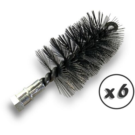 Lot de 6 Brosses à tube PRO ACIER Ø 65 mm Raccord M12175 femelle Ame en acier torsadé Nettoyage brossage tube et canalisation Kibros 41SCA65x6