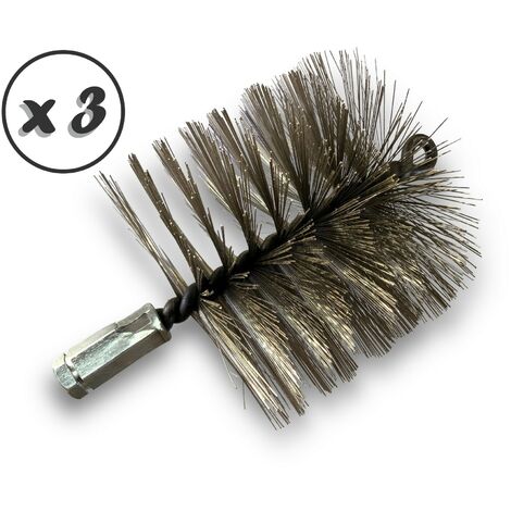 Lot de 3 Brosses à tube PRO INOX Ø 120 mm Raccord M12175 femelle Ame en acier torsadé Nettoyage brossage tube et canalisation Kibros 41SCI120x3 (1/5)
