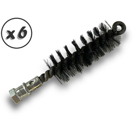 Lot de 6 Brosses à tube PRO ACIER Ø 25 mm  Raccord M12175 femelle  Ame en acier torsadé  Nettoyage brossage tube et canalisation  Kibros 41SCA25x6