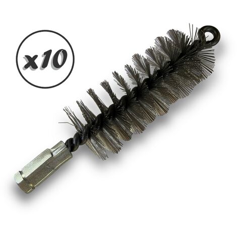 Lot de 10 Brosses à tube PRO INOX Ø 45 mm Raccord M12175 femelle Ame en acier torsadé Nettoyage brossage tube et canalisation Kibros 41SCI45x10