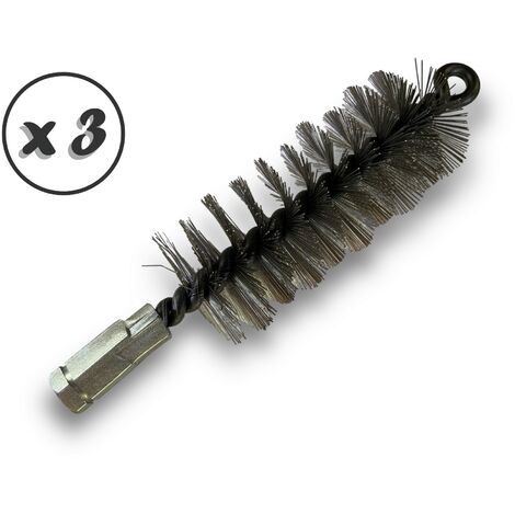 Lot de 3 Brosses à tube PRO INOX Ø 45 mm Raccord M12175 femelle Ame en acier torsadé Nettoyage brossage tube et canalisation Kibros 41SCI45x3 (1/5)