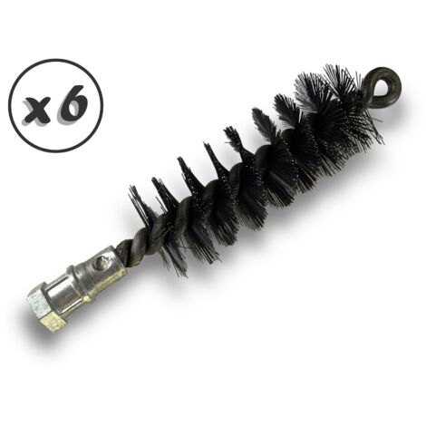 Lot de 6 Brosses à tube PRO ACIER Ø 35 mm Raccord M12175 femelle Ame en acier torsadé Nettoyage brossage tube et canalisation Kibros 41SCA35x6