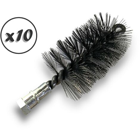 Lot de 10 Brosses à tube PRO ACIER Ø 65 mm Raccord M12175 femelle Ame en acier torsadé Nettoyage brossage tube et canalisation Kibros 41SCA65x10