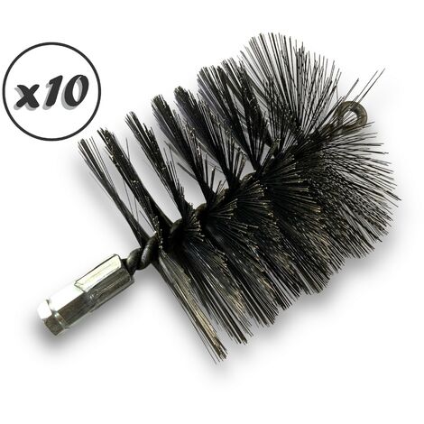 Lot de 10 Brosses à tube PRO ACIER Ø 120 mm Raccord M12175 femelle Ame en acier torsadé Nettoyage brossage tube et canalisation Kibros 41SCA120x10