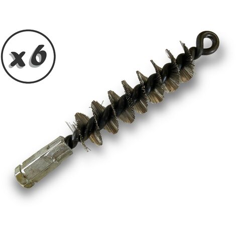 Lot de 6 Brosses à tube PRO INOX Ø 30 mm Raccord M12175 femelle Ame en acier torsadé Nettoyage brossage tube et canalisation Kibros 41SCI30x6