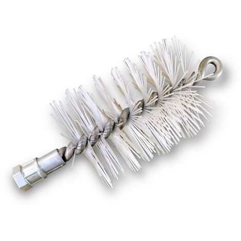 Brosse à tube PRO NYLON Ø 65 mm  Raccord M12175 femelle  Ame en acier torsadé  Nettoyage brossage tube et canalisation  Kibros 41SCN65