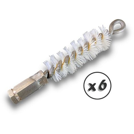 Lot de 6 Brosses à tube PRO NYLON Ø 25 mm Raccord M12175 femelle Ame en acier torsadé Nettoyage brossage tube et canalisation Kibros 41SCN25x6 (1/5)