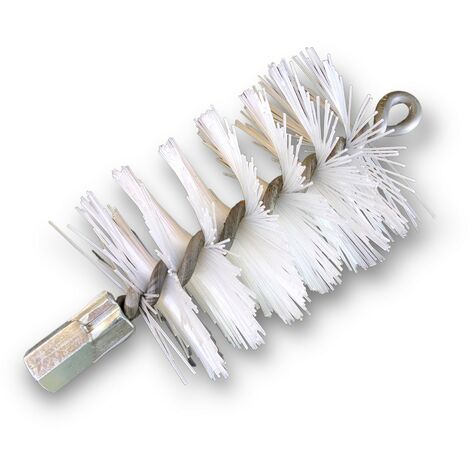 Brosse à tube PRO NYLON Ø 75 mm Raccord M12175 femelle Ame en acier torsadé Nettoyage brossage tube et canalisation Kibros 41SCN75