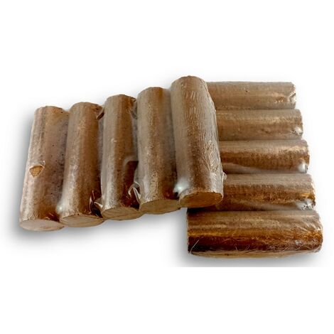 Kibros – Bûches compressées hêtre 100% naturel – Haut pouvoir calorifique 18 MJ/kg – 3x plus performantes – Pour poêles et inserts – Lot de 10 bûches