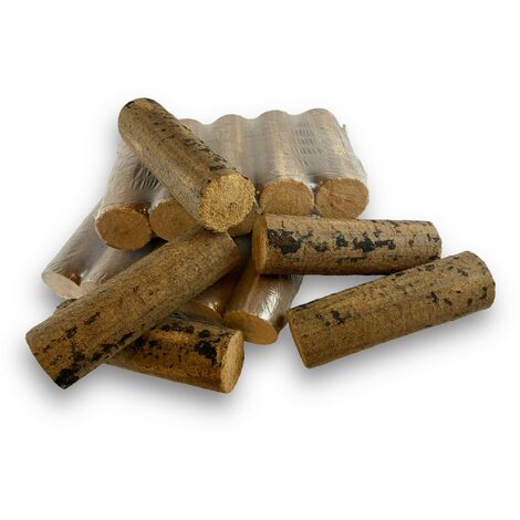 Kibros – Bûches compressées hêtre 100% naturel – Haut pouvoir calorifique 18 MJ/kg – 3x plus performantes – Pour poêles et inserts – Paquet de 15 bûches