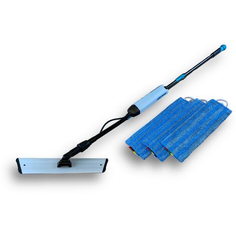 Balai réservoir Carabao velcro Manche ajustable Avec 3 franges 40 cm - Quantité x 1 - Balai à frange avec réservoir (1/5)