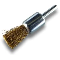 Brosse en bout sur tige Forme pinceau Fil LAITON dur Diamètres variés - Quantité x 1 - Ø 18 mm - LAITON - Dure