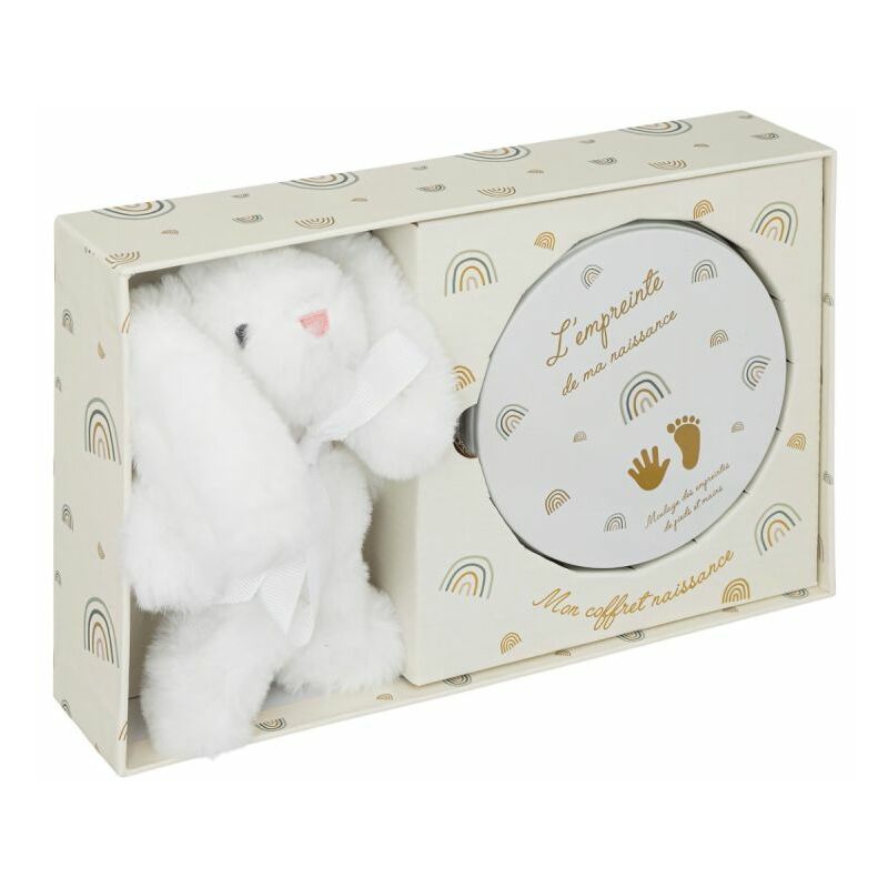 Coffret cadeau Naissance empreintes bébé XL Rose Fille Atmosphera