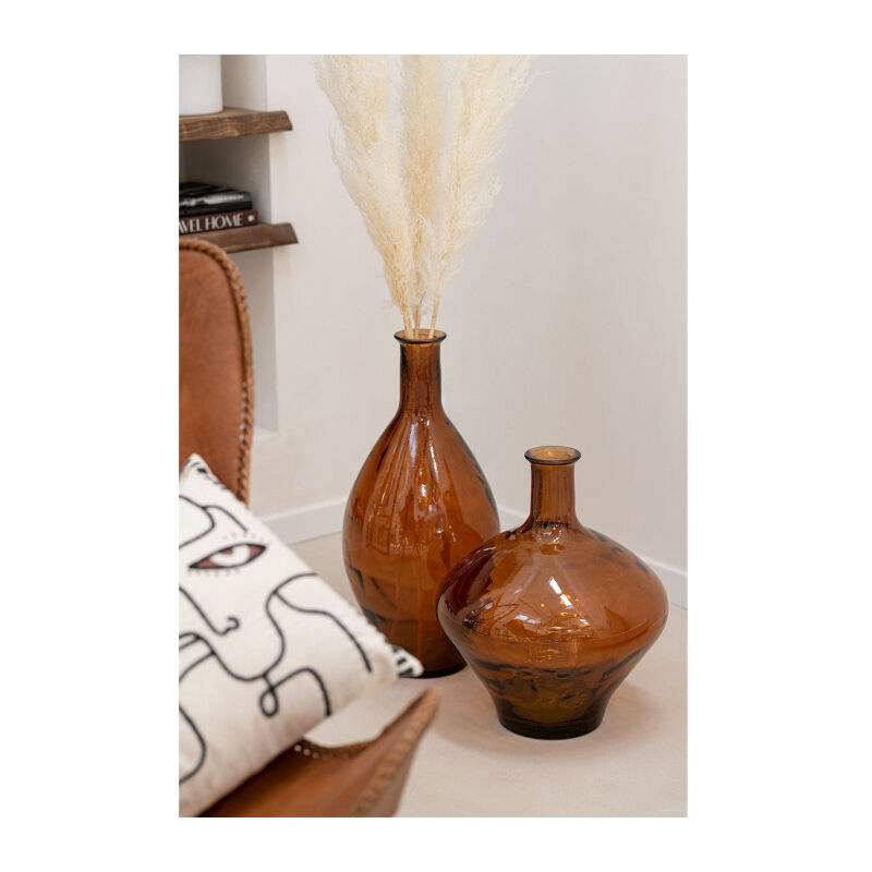Vase bouteille en verre marron 15x15x40.5 cm