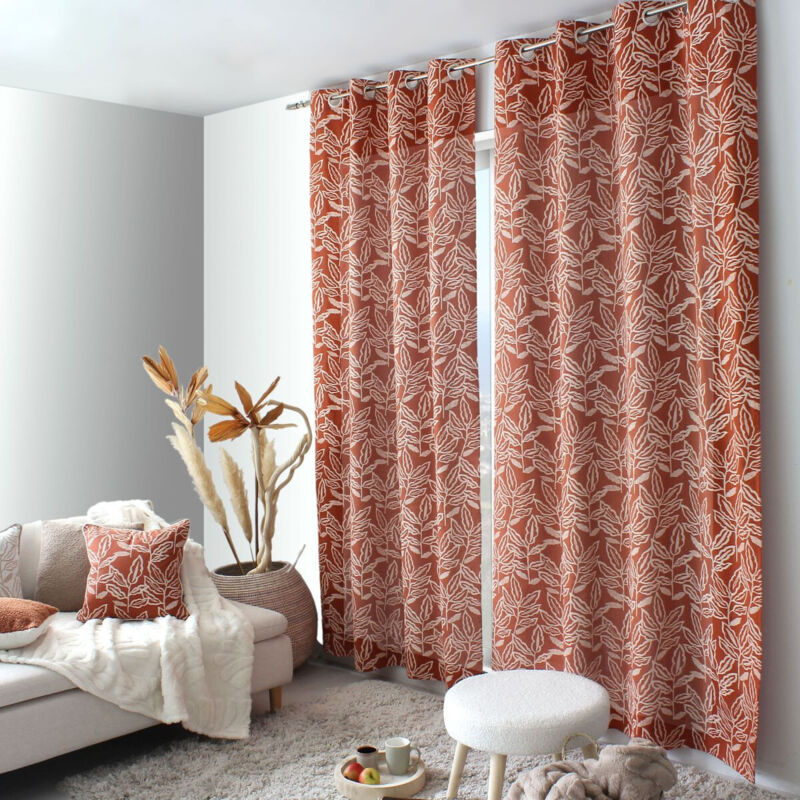 Rideau Moelleux 160x185 Cm Beige Chiné/marron - Protection Insectes Et Brise-vue - Pour Balcon/terrasse