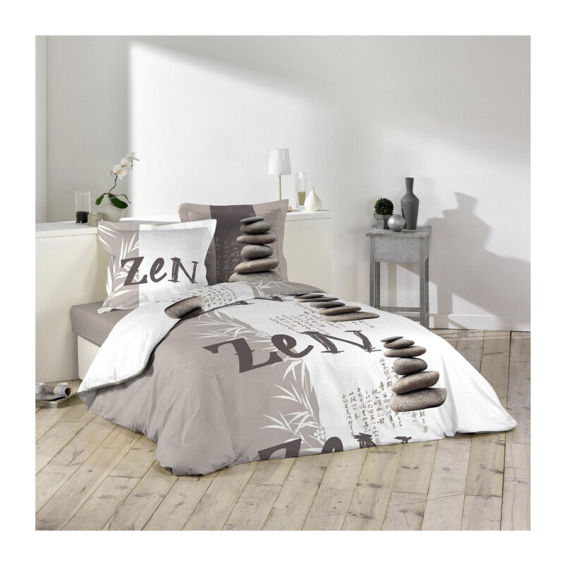 Housse De Couette Zen King Taupe - 22213 3 040 - Neuve Avec étiquettes
