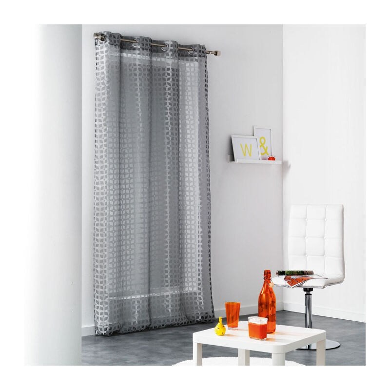Voilage Gris Clair à Oeillets 350 X 140 Cm - La Redoute Intérieurs - Pour Salle à Manger Ou Salon
