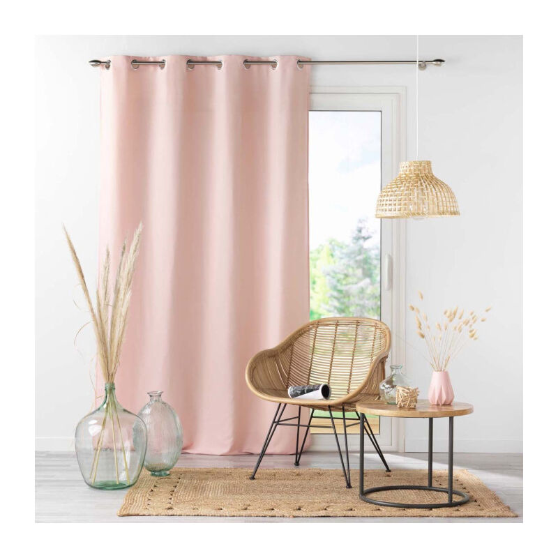 Lot De 2 Panneaux Rideaux Voilage MIULEE - 140x280 Cm - Rose - Neuf