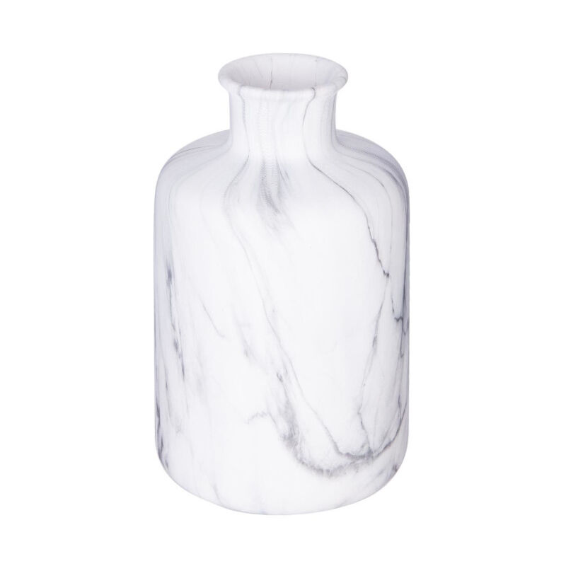 Vase Déco Effet Marbre "Soa" 17cm Blanc