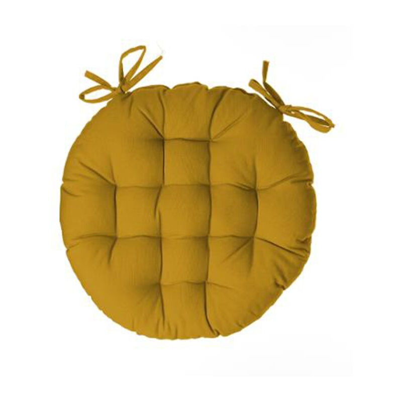 Galette de Chaise Ronde "Leana" 38cm Ocre