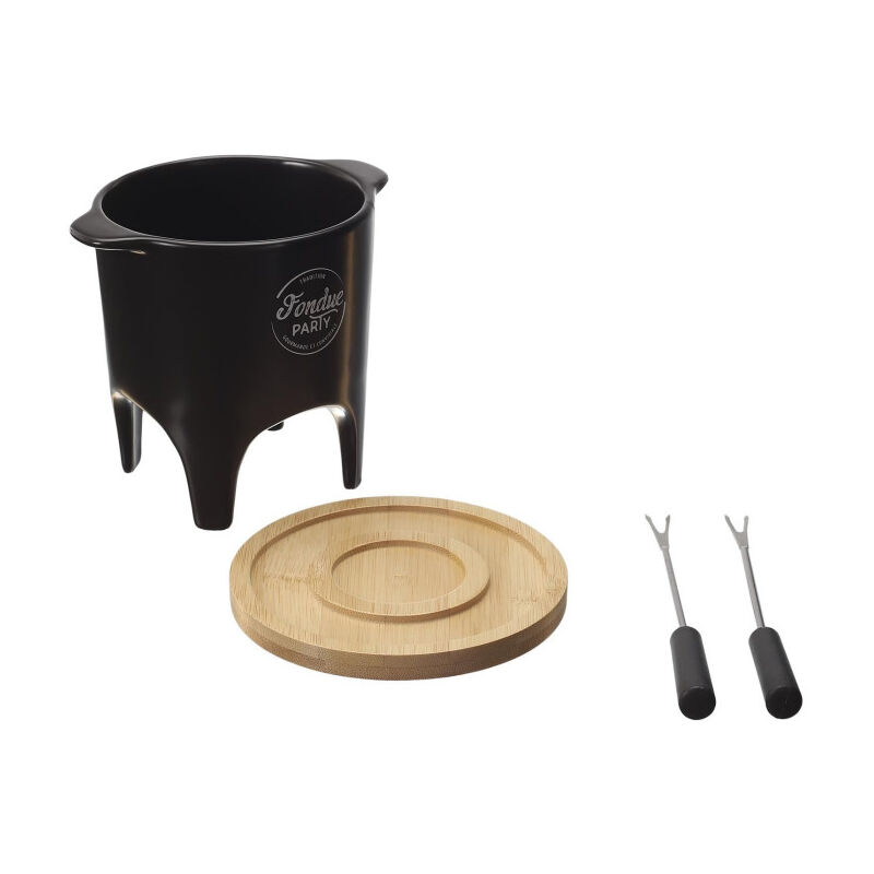 Service à Fondue 2 Personnes bougie 15cm Noir - Appareil à