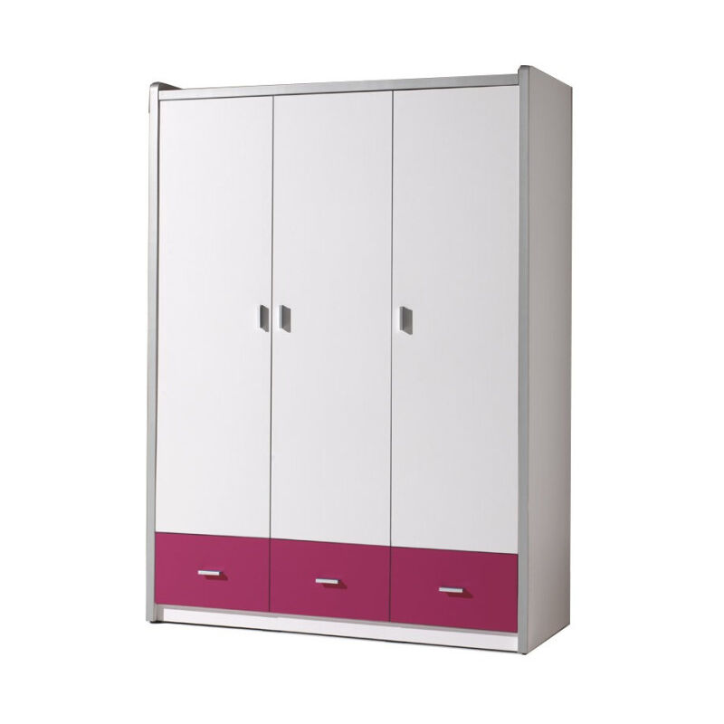 Paris Prix Armoire 3 Portes bonny 202cm Fuchsia