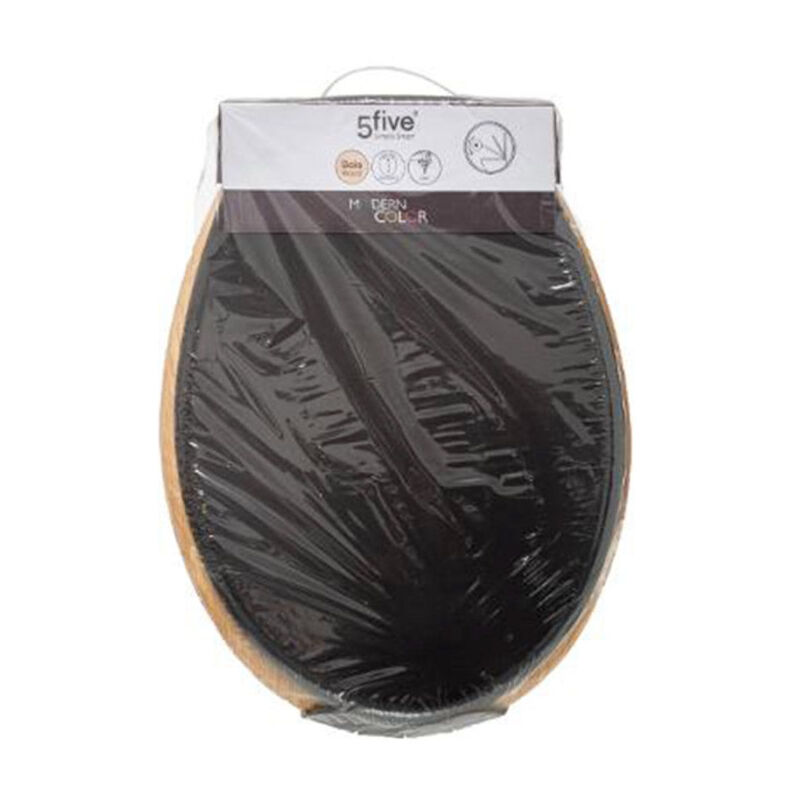 FIVE Simply Smart Abattant WC Bois Noir 45 Cm - Siège Toilette Design Moderne Et Robuste