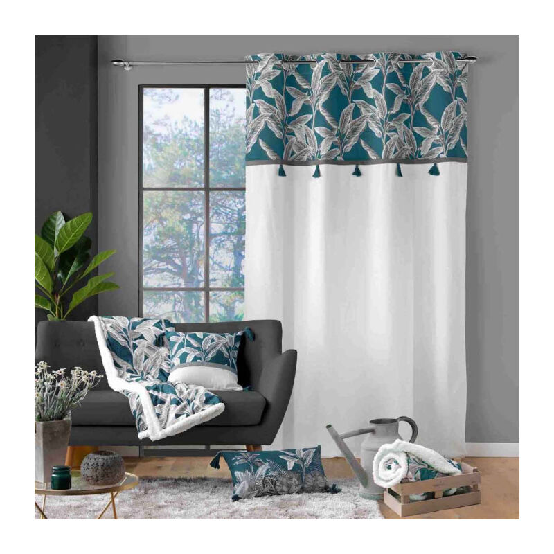 douceur d'intérieur 1623654 Panneau à Oeillet Voile Imprimée Argent