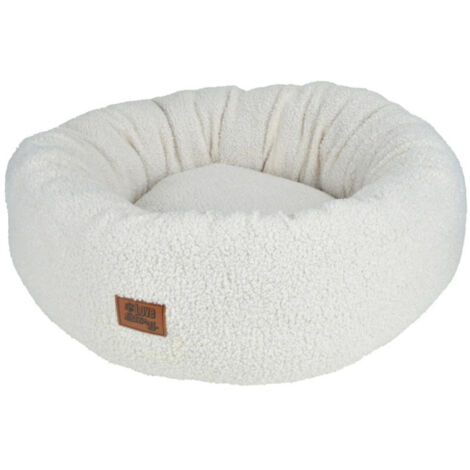 Coussin Donut pour Chien & Chat "Wooly" 55cm Écru (1/5)