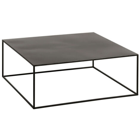 Table Basse Carrée en Métal "Lovra" 80cm Noir (1/4)