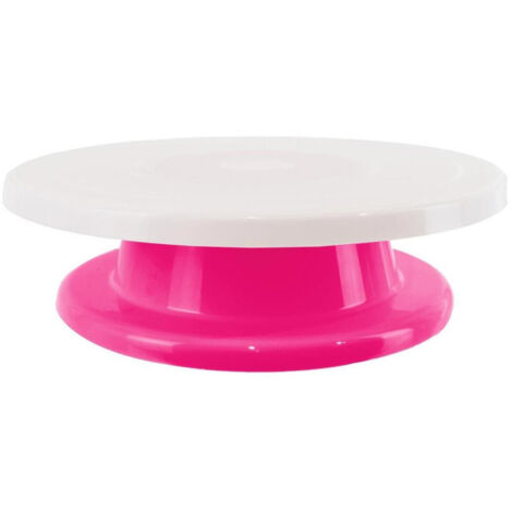 Plateau Tournant "Gâteaux" 27cm Rose & Blanc (1/3)