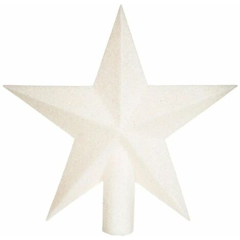 Paris Prix - Cimier étoile Déco paillettes 22cm Blanc