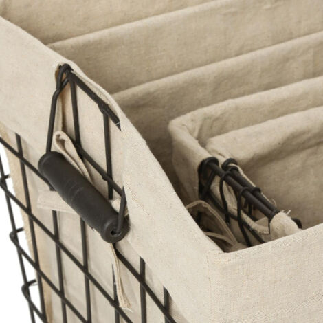 Lot de 5 Corbeilles de Rangement "Métal" 51cm Beige