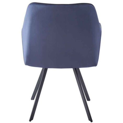 Chaise Matelassée en Velours "Amber" 85cm Bleu