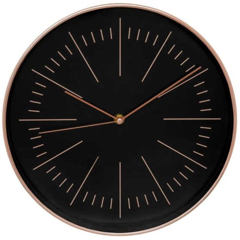 Horloge Murale Design "Edith" 30cm Noir & Cuivre (1/3)
