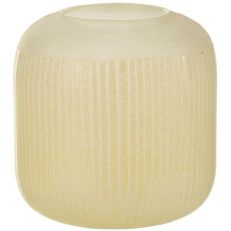 Vase Design en Verre Lignes "Carla" 16cm Jaune Clair