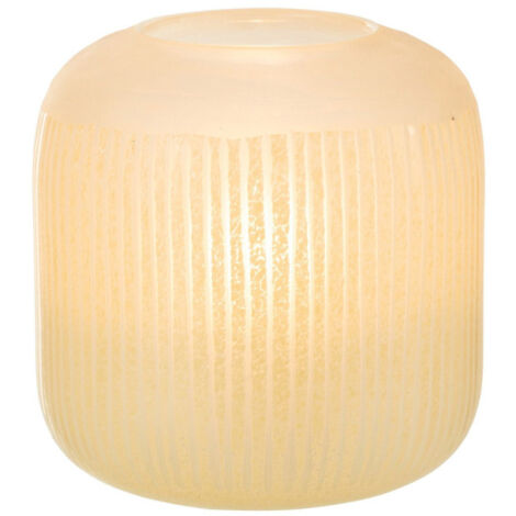 Vase Design en Verre Lignes "Carla" 16cm Jaune Clair