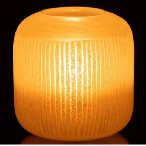 Vase Design en Verre Lignes "Carla" 16cm Jaune Clair