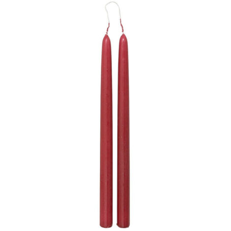 Lot de 2 Bougies Bâton "Hugo" 30cm Rouge (1/2)