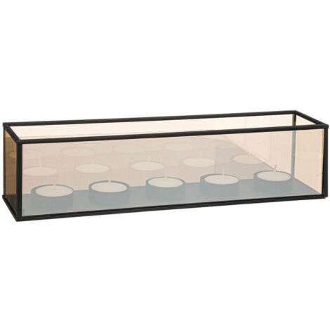 Photophore Déco 5 Bougies "Infini" 34cm Noir (1/2)