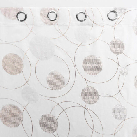 Rideau Voilage à Œillets Imprimé Métallisé "Oliane" 140x240cm Blanc